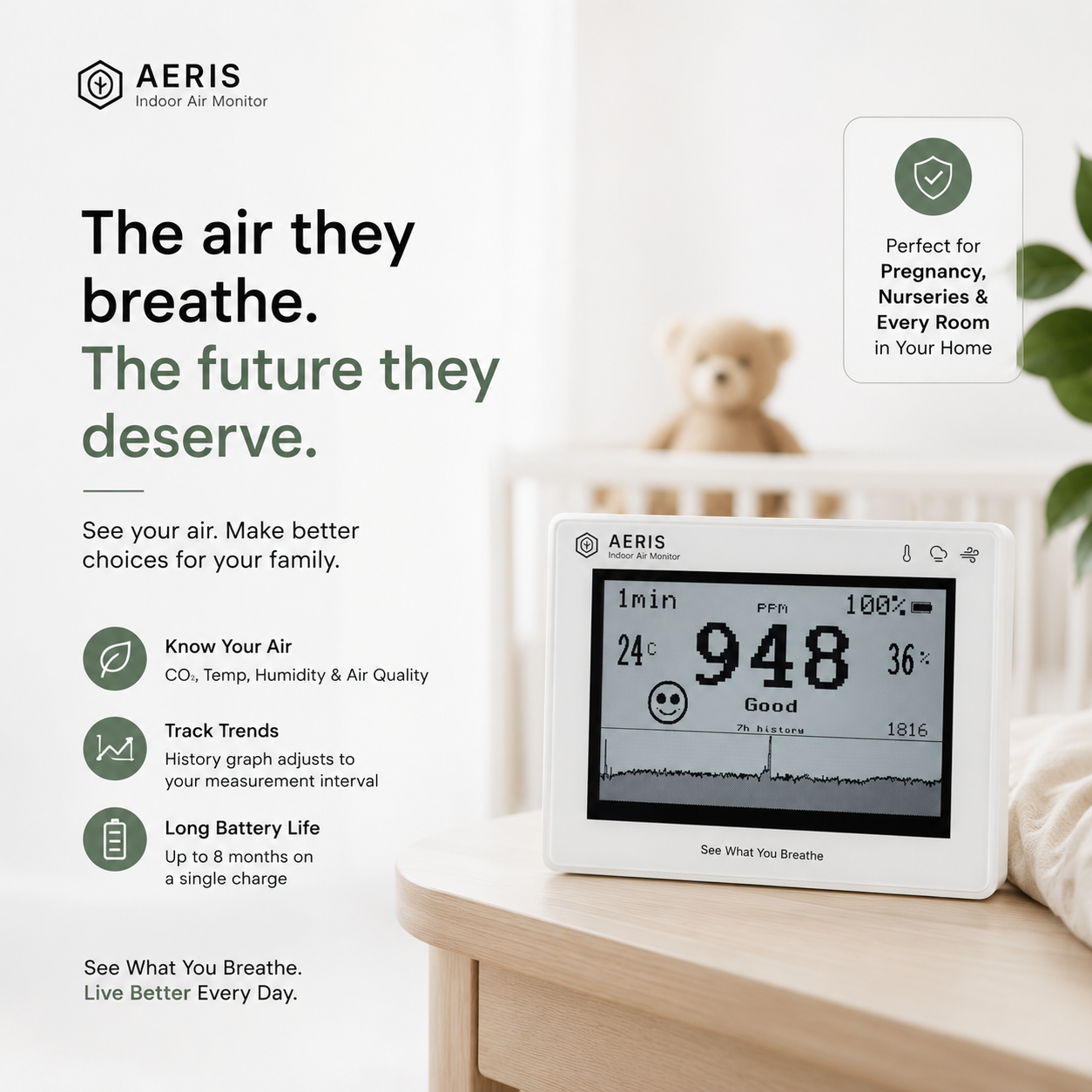 Aeris View - CO2 Monitor for Indoor Air Quality