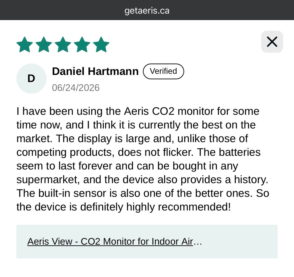 Aeris View - CO2 Monitor for Indoor Air Quality